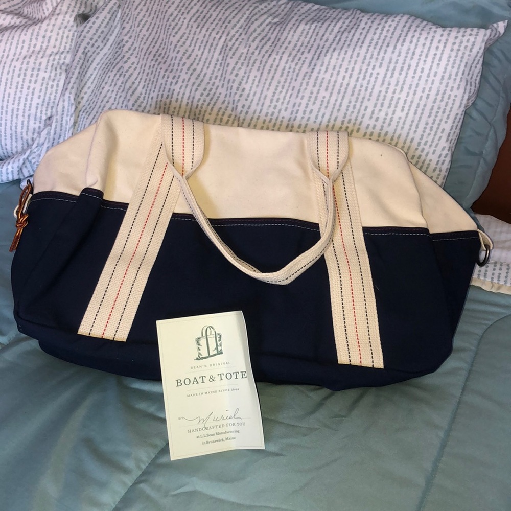 LL Bean canvas bag.